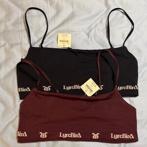 Anthropologie Black and Burgundy Bralette, 2 pcs sold together